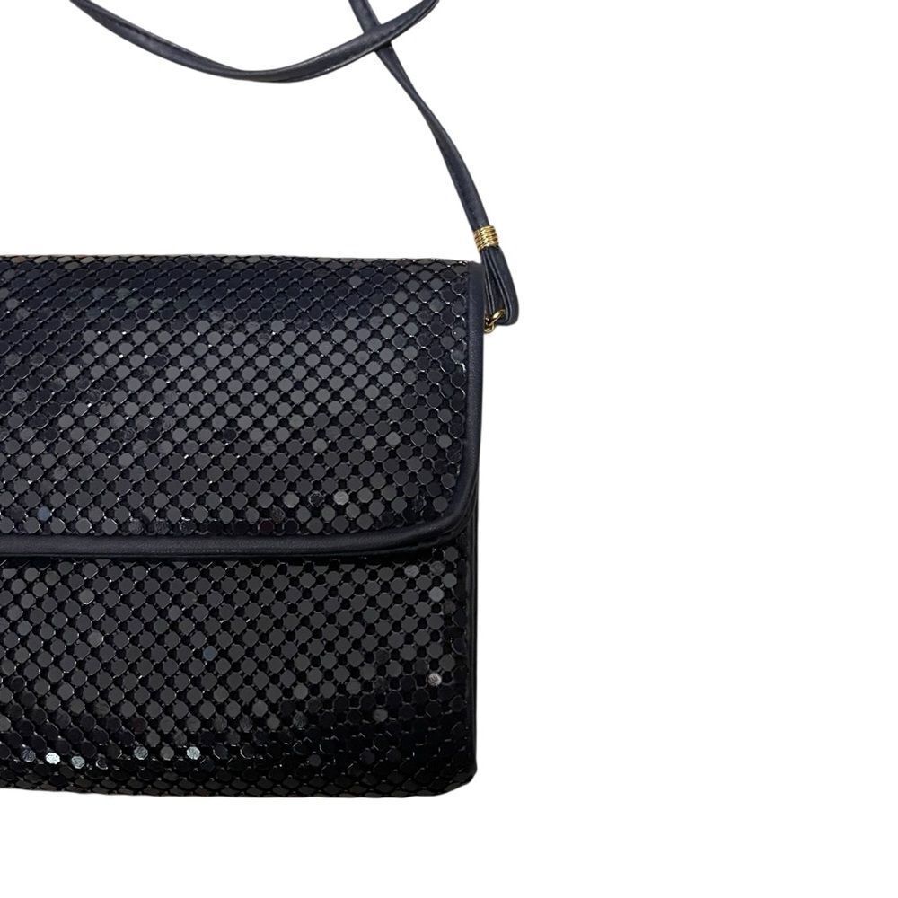 Whiting And Davis Navy Chainmail Clutch Crossbody… - image 2